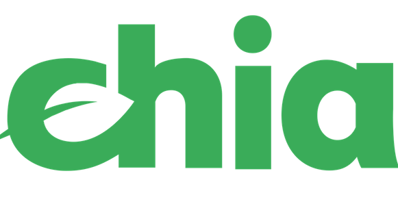 The chia logo, a green rounded font stating 'chia' with a white leaf in the middle of the 'c'.