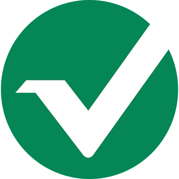 The vertcoin logo, a green circle with a white tick/check mark in the middle.